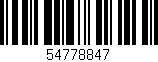 Código de barras (EAN, GTIN, SKU, ISBN): '54778847'