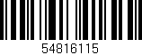 Código de barras (EAN, GTIN, SKU, ISBN): '54816115'
