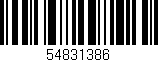 Código de barras (EAN, GTIN, SKU, ISBN): '54831386'