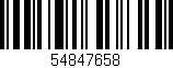Código de barras (EAN, GTIN, SKU, ISBN): '54847658'