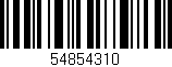 Código de barras (EAN, GTIN, SKU, ISBN): '54854310'