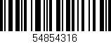 Código de barras (EAN, GTIN, SKU, ISBN): '54854316'