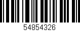 Código de barras (EAN, GTIN, SKU, ISBN): '54854326'