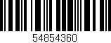 Código de barras (EAN, GTIN, SKU, ISBN): '54854360'