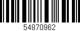 Código de barras (EAN, GTIN, SKU, ISBN): '54870962'