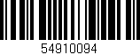 Código de barras (EAN, GTIN, SKU, ISBN): '54910094'