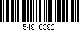 Código de barras (EAN, GTIN, SKU, ISBN): '54910392'