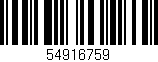 Código de barras (EAN, GTIN, SKU, ISBN): '54916759'