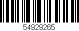 Código de barras (EAN, GTIN, SKU, ISBN): '54929265'