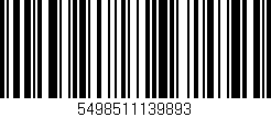 Código de barras (EAN, GTIN, SKU, ISBN): '5498511139893'