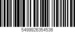 Código de barras (EAN, GTIN, SKU, ISBN): '5499926354536'