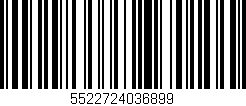 Código de barras (EAN, GTIN, SKU, ISBN): '5522724036899'