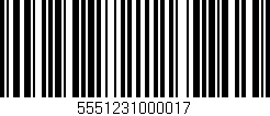 Código de barras (EAN, GTIN, SKU, ISBN): '5551231000017'