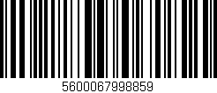 Código de barras (EAN, GTIN, SKU, ISBN): '5600067998859'