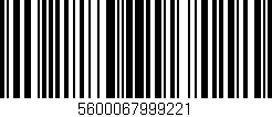 Código de barras (EAN, GTIN, SKU, ISBN): '5600067999221'
