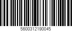 Código de barras (EAN, GTIN, SKU, ISBN): '5600312190045'