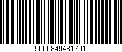 Código de barras (EAN, GTIN, SKU, ISBN): '5600849481791'