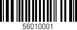 Código de barras (EAN, GTIN, SKU, ISBN): '56010001'