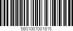 Código de barras (EAN, GTIN, SKU, ISBN): '5601007001615'