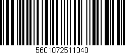 Código de barras (EAN, GTIN, SKU, ISBN): '5601072511040'