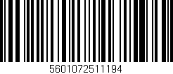 Código de barras (EAN, GTIN, SKU, ISBN): '5601072511194'