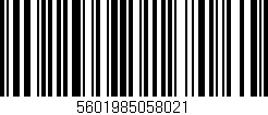 Código de barras (EAN, GTIN, SKU, ISBN): '5601985058021'