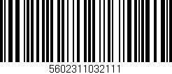Código de barras (EAN, GTIN, SKU, ISBN): '5602311032111'