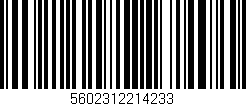 Código de barras (EAN, GTIN, SKU, ISBN): '5602312214233'