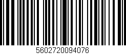 Código de barras (EAN, GTIN, SKU, ISBN): '5602720094076'