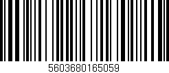 Código de barras (EAN, GTIN, SKU, ISBN): '5603680165059'