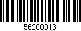 Código de barras (EAN, GTIN, SKU, ISBN): '56200016'