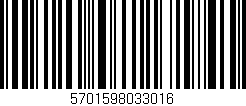 Código de barras (EAN, GTIN, SKU, ISBN): '5701598033016'