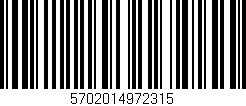 Código de barras (EAN, GTIN, SKU, ISBN): '5702014972315'