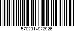 Código de barras (EAN, GTIN, SKU, ISBN): '5702014972926'