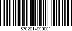 Código de barras (EAN, GTIN, SKU, ISBN): '5702014998001'