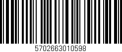 Código de barras (EAN, GTIN, SKU, ISBN): '5702663010598'