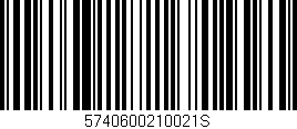 Código de barras (EAN, GTIN, SKU, ISBN): '5740600210021S'