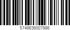 Código de barras (EAN, GTIN, SKU, ISBN): '5748636007998'