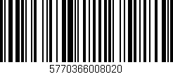 Código de barras (EAN, GTIN, SKU, ISBN): '5770366008020'