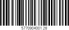 Código de barras (EAN, GTIN, SKU, ISBN): '5770904001.28'