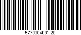 Código de barras (EAN, GTIN, SKU, ISBN): '5770904031.28'