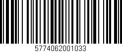 Código de barras (EAN, GTIN, SKU, ISBN): '5774062001033'