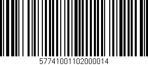 Código de barras (EAN, GTIN, SKU, ISBN): '57741001102000014'