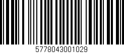 Código de barras (EAN, GTIN, SKU, ISBN): '5778043001029'