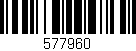 Código de barras (EAN, GTIN, SKU, ISBN): '577960'
