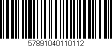 Código de barras (EAN, GTIN, SKU, ISBN): '57891040110112'