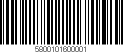 Código de barras (EAN, GTIN, SKU, ISBN): '5800101600001'