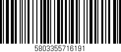 Código de barras (EAN, GTIN, SKU, ISBN): '5803355716191'