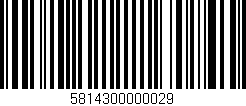 Código de barras (EAN, GTIN, SKU, ISBN): '5814300000029'