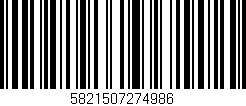 Código de barras (EAN, GTIN, SKU, ISBN): '5821507274986'